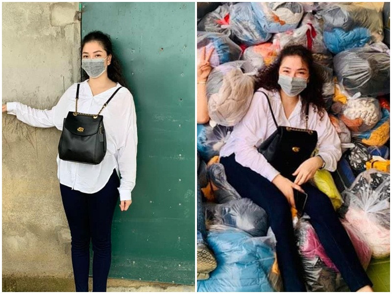 Năm ngoái, Nguyễn Thị Huyền kêu gọi giúp đỡ bà con ở vùng lũ. Sau đó, cô đích thân đi trao quà cho người dân.