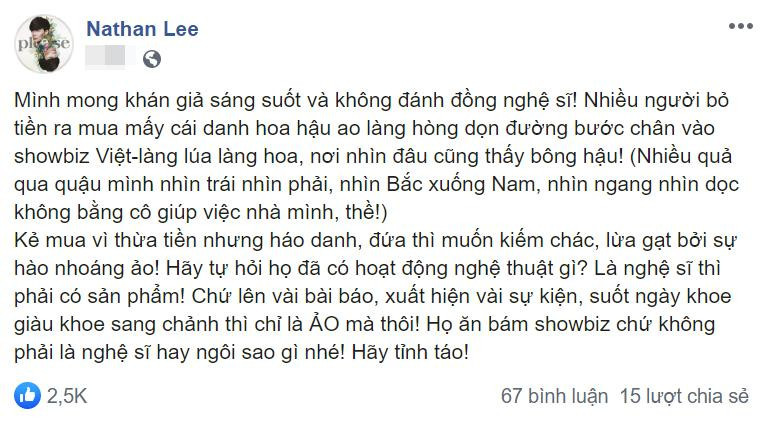 Nathan Lee khoi chuyen cu khien Thu Hoai bi chui oan