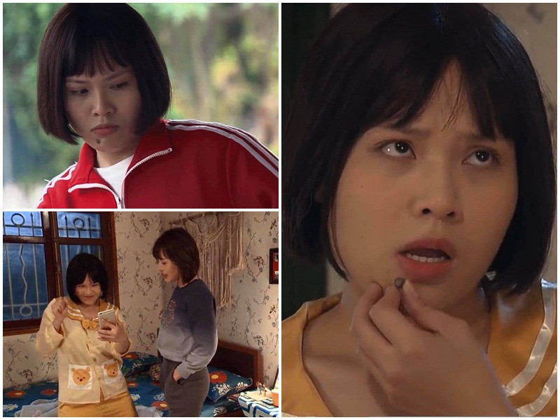 Ánh Tuyết không ngại hy sinh cho vai Diệp. Cô cắt tóc ngắn, tăng đến 8kg, chấp nhận ăn mặc lôi thôi.