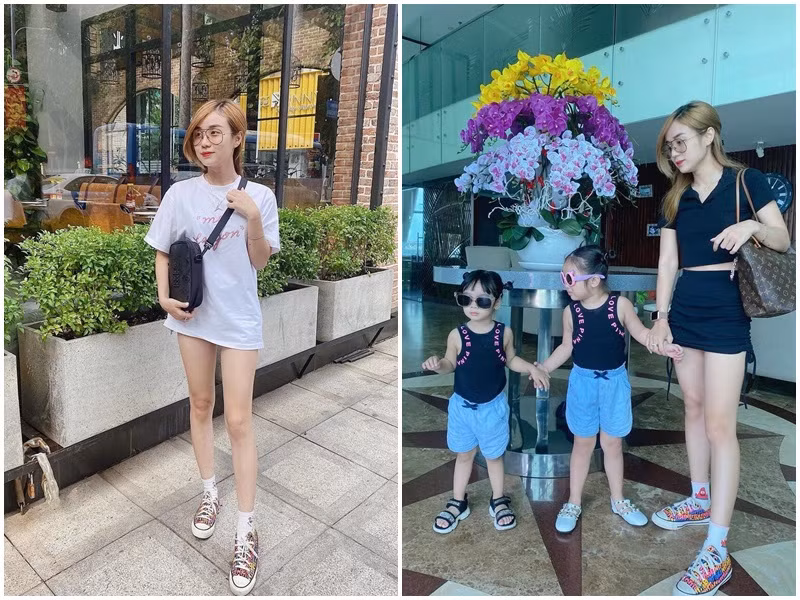 Bảo Ngọc khoe hình thể thon gọn, gợi cảm. Nhan sắc của cô khiến không ít bà mẹ bỉm sữa ghen tỵ.