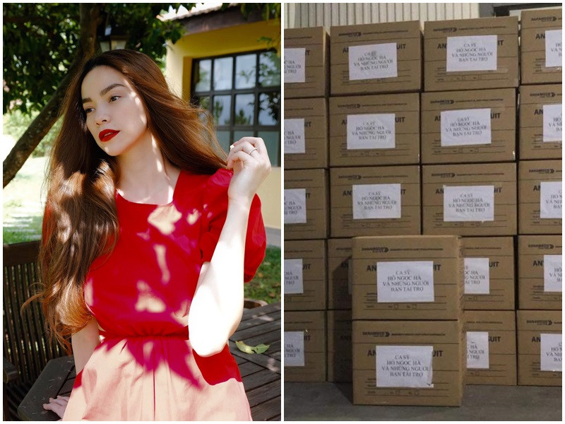 Ca sĩ Hồ Ngọc Hà và những người bạn tặng 1000 bộ quần áo bảo hộ trị giá khoảng 90 triệu đồng cho các bác sĩ, y tá ở Bắc Giang.
