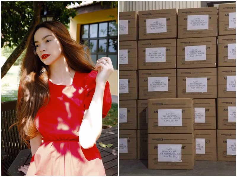 Ca sĩ Hồ Ngọc Hà và những người bạn tặng 1000 bộ quần áo bảo hộ trị giá khoảng 90 triệu đồng cho các bác sĩ, y tá ở Bắc Giang.