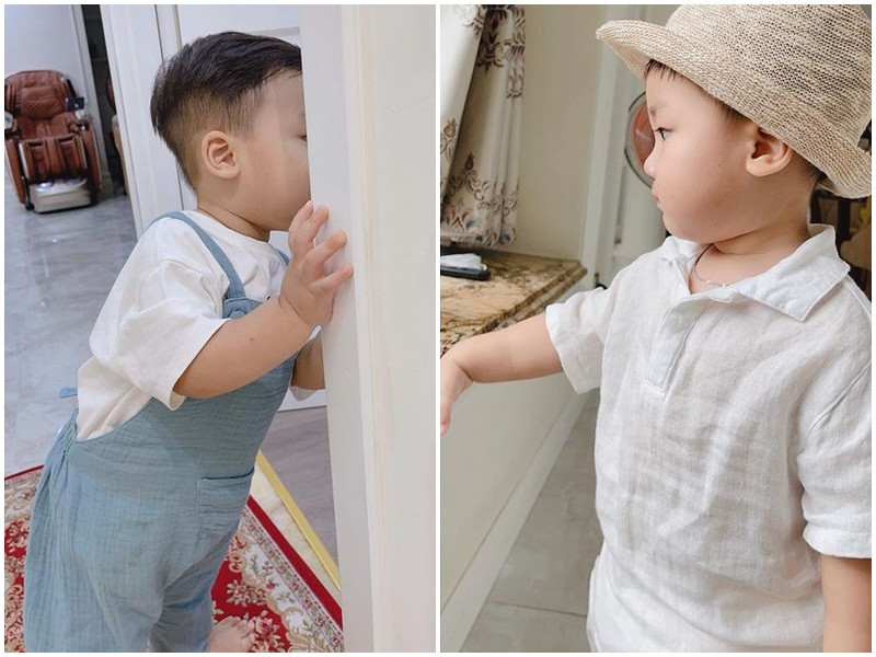 Con trai Hòa Minzy ngày càng kháu khỉnh.