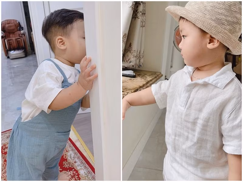 Con trai Hòa Minzy ngày càng kháu khỉnh.