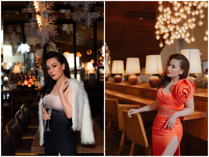 Nữ ca sĩ khoe vẻ quyến rũ khi diện váy xẻ tà cao, cúp ngực.