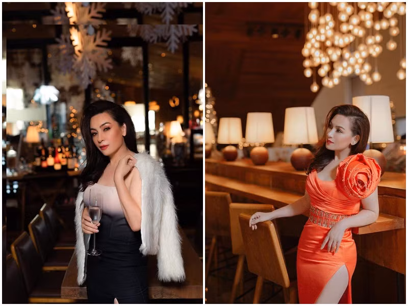 Nữ ca sĩ khoe vẻ quyến rũ khi diện váy xẻ tà cao, cúp ngực.