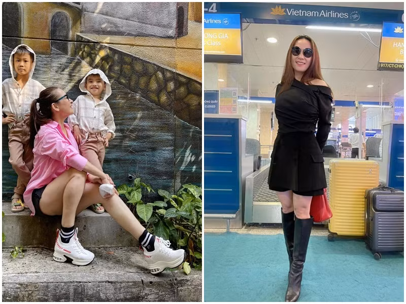 Nữ ca sĩ luôn rạng rỡ dù bận rộn với công việc và chăm sóc những người con nuôi còn nhỏ.