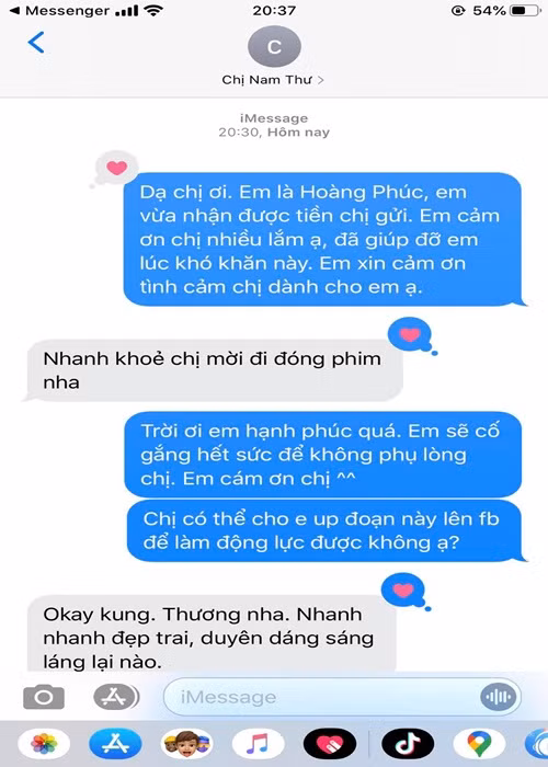 Khi biết hoàn cảnh của Hoàng Phúc, Nam Thư cùng một số nghệ sĩ đã chung tay quyên góp ủng hộ.