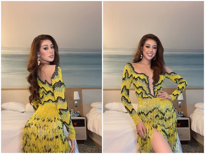 Khánh Vân quảng bá nét đẹp văn hóa Việt Nam qua trang phục.