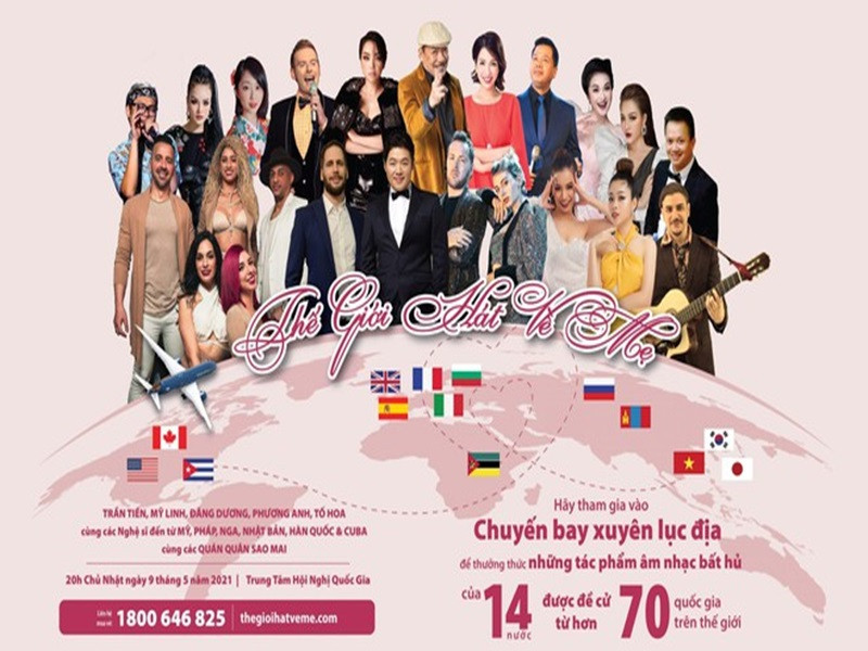 Đại nhạc hội trên do Trung tâm Xúc tiến thương mại và đầu tư Việt Nam (VITIP) dự kiến tổ chức vào 9/5 quy tụ nhiều nghệ sĩ nổi tiếng Việt Nam và quốc tế như: Nhạc sĩ Trần Tiến, ca sĩ Đăng Dương, Phương Anh Sao Mai cùng các ca sĩ quốc tế Kyo York (Mỹ), Park Sung Min (Hàn Quốc), Kateryna (Nga), Nhóm Living (Cuba), Guillaume (Pháp)... Vì COVID-19, chương trình bị hoãn. Khán giả đã mua vé có thể giữ vé, giá trị vẫn giữ nguyên hoặc gửi lại, ban tổ chức sẽ hoàn trả 100% giá trị tiền vé. Ảnh: An ninh thủ đô