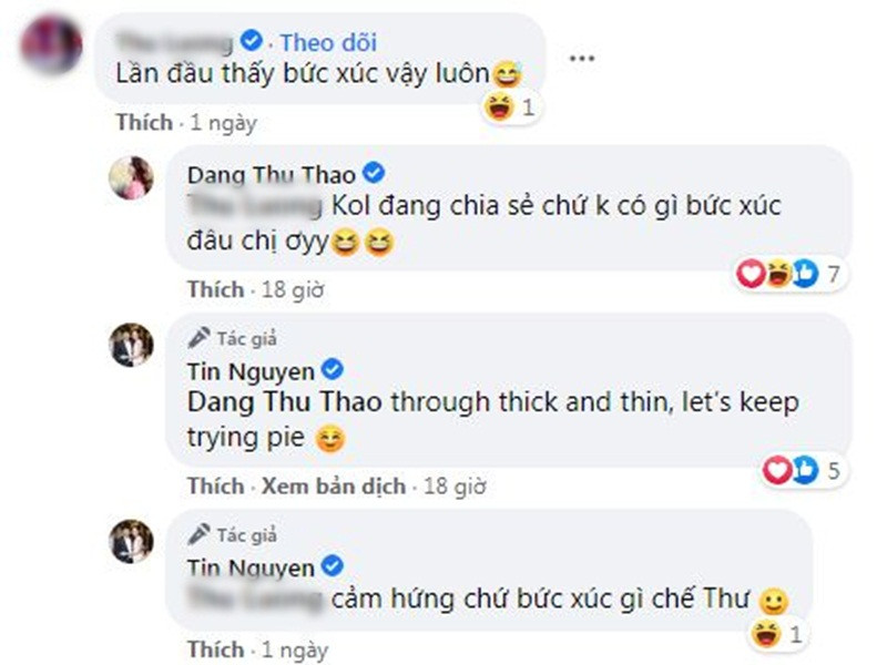 Bài đăng của chồng Thu Thảo nhanh chóng gây chú ý. Trước nghi vấn bức xúc hôn nhân, Trung Tín phủ nhận. Thu Thảo cũng có động thái tương tự. "Chia sẻ chứ không có gì bức xúc đâu chị ơi", nàng hoa hậu đáp lại một người chị.