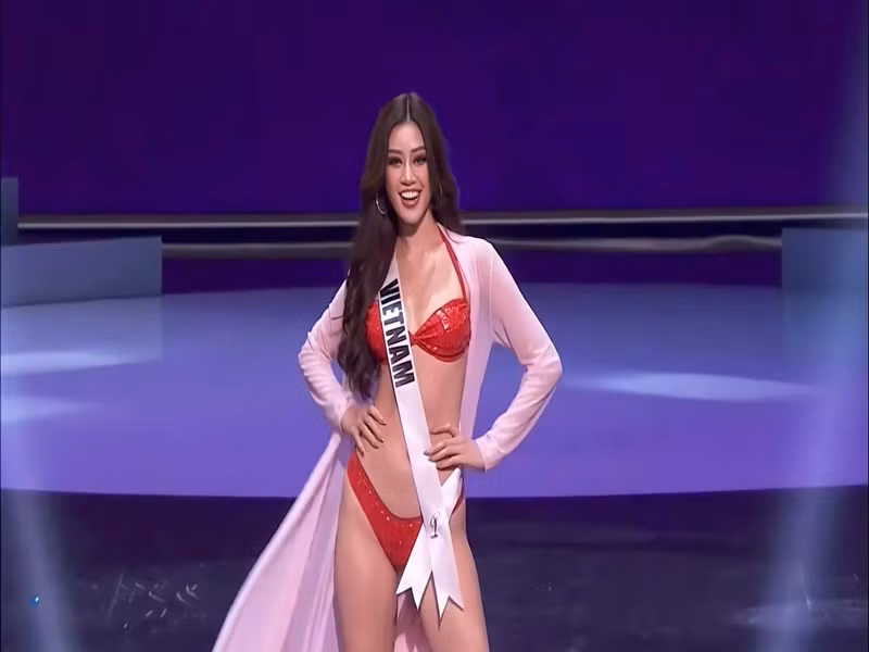 Phần trình diễn áo tắm của Khánh Vân được đánh giá khá thành công.