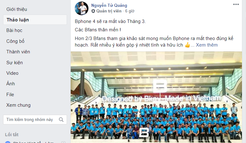 Bphone 4 sẽ ra mắt vào tháng 3 tới Bphone 4 se ra mat vao thang 3 toi