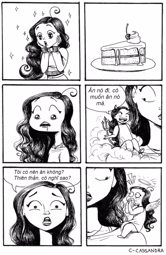 Thật khó để kiềm chế bản thân trước miếng bánh ngọt hấp dẫn.