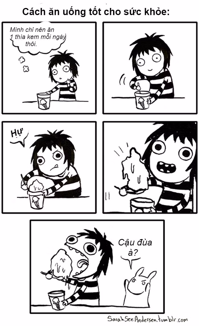 Đúng là chỉ một thìa kem thôi, còn kích cỡ thìa thế nào là do ta quyết định.