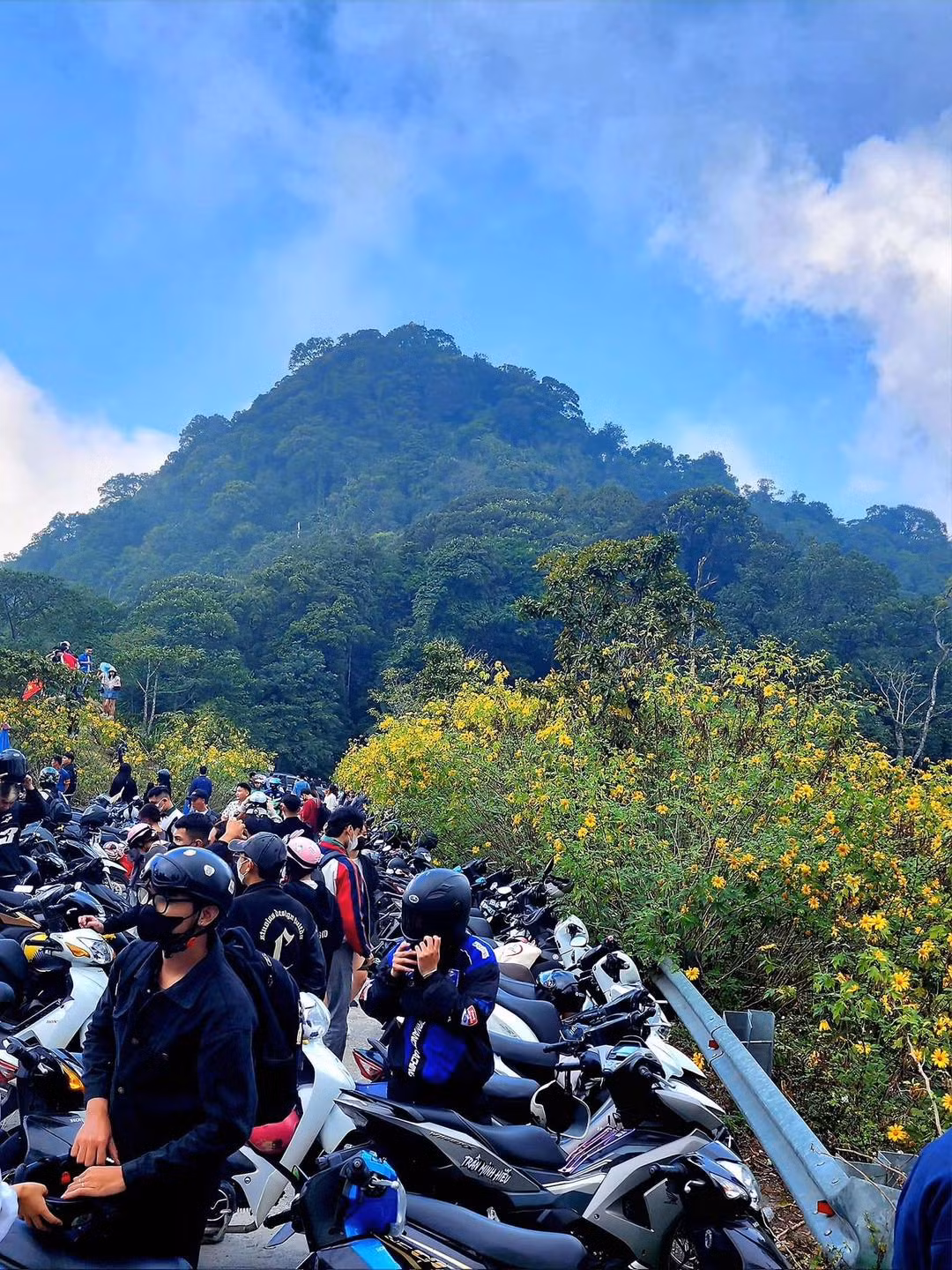 Nhiều người đã thức dậy, đi từ sớm, vừa để săn mây, vừa để ngắm hoa.