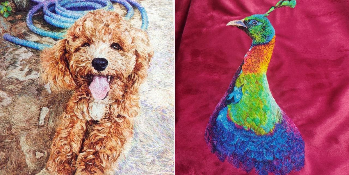 Những hình thêu của anh không cố định theo một lĩnh vực nào, lúc thì anh thêu theo những tác phẩm nổi tiếng, lúc lại thêu những người có tầm ảnh hưởng, lúc thì thêu những con vật, cây cối quen thuộc xung quanh.