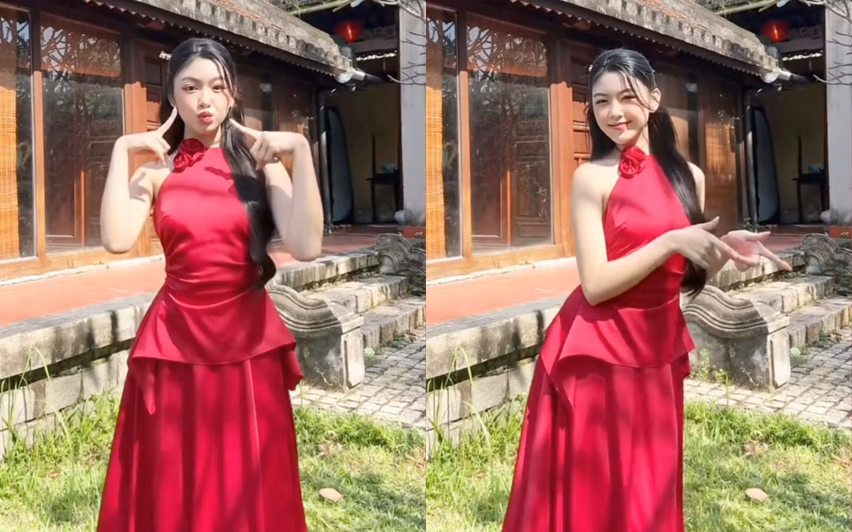 Mới đây, Lọ Lem nhà Quyền Linh đăng tải video diện áo yếm và chân váy màu đỏ đầy nổi bật. Cô nàng vui vẻ nhảy múa trên nền nhạc bài hát Chăm hoa của Mono. Đoạn video ngay lập tức thu hút sự chú ý của netizen.