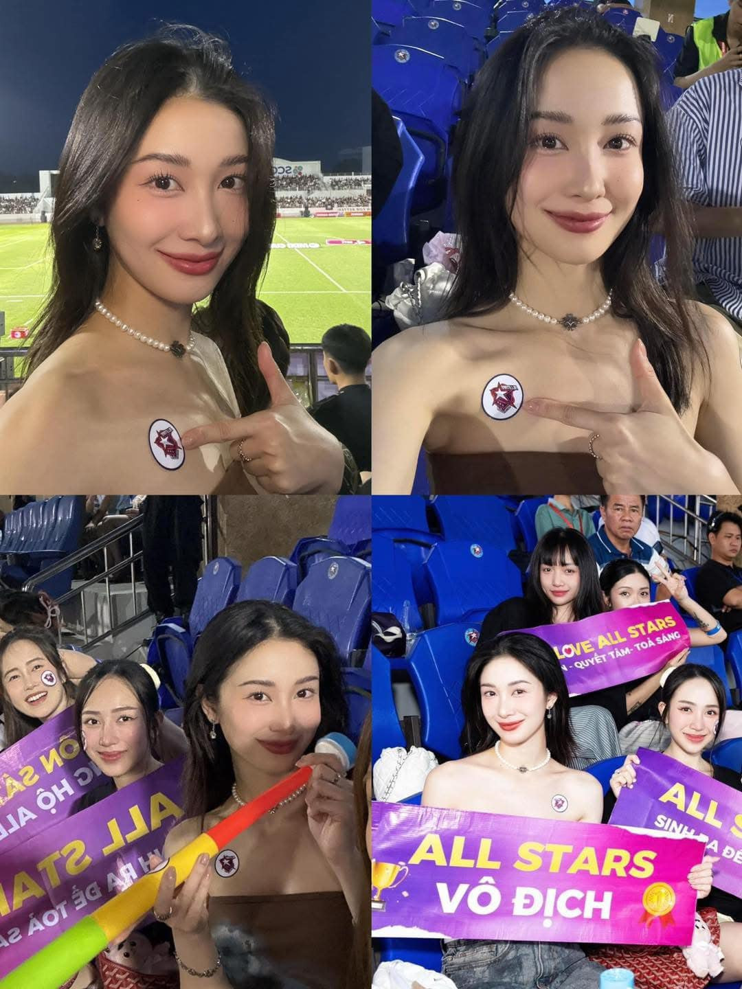 Nàng hot girl - diễn viên Jun Vũ cũng có mặt ở khán đài.