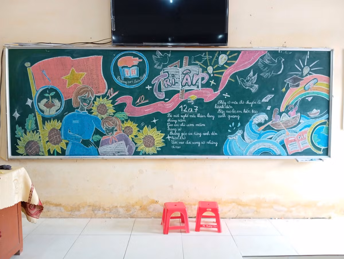 Mỗi tấm báo bảng không chỉ là một tác phẩm nghệ thuật, mà còn là lời tri ân sâu sắc gửi đến thầy cô.