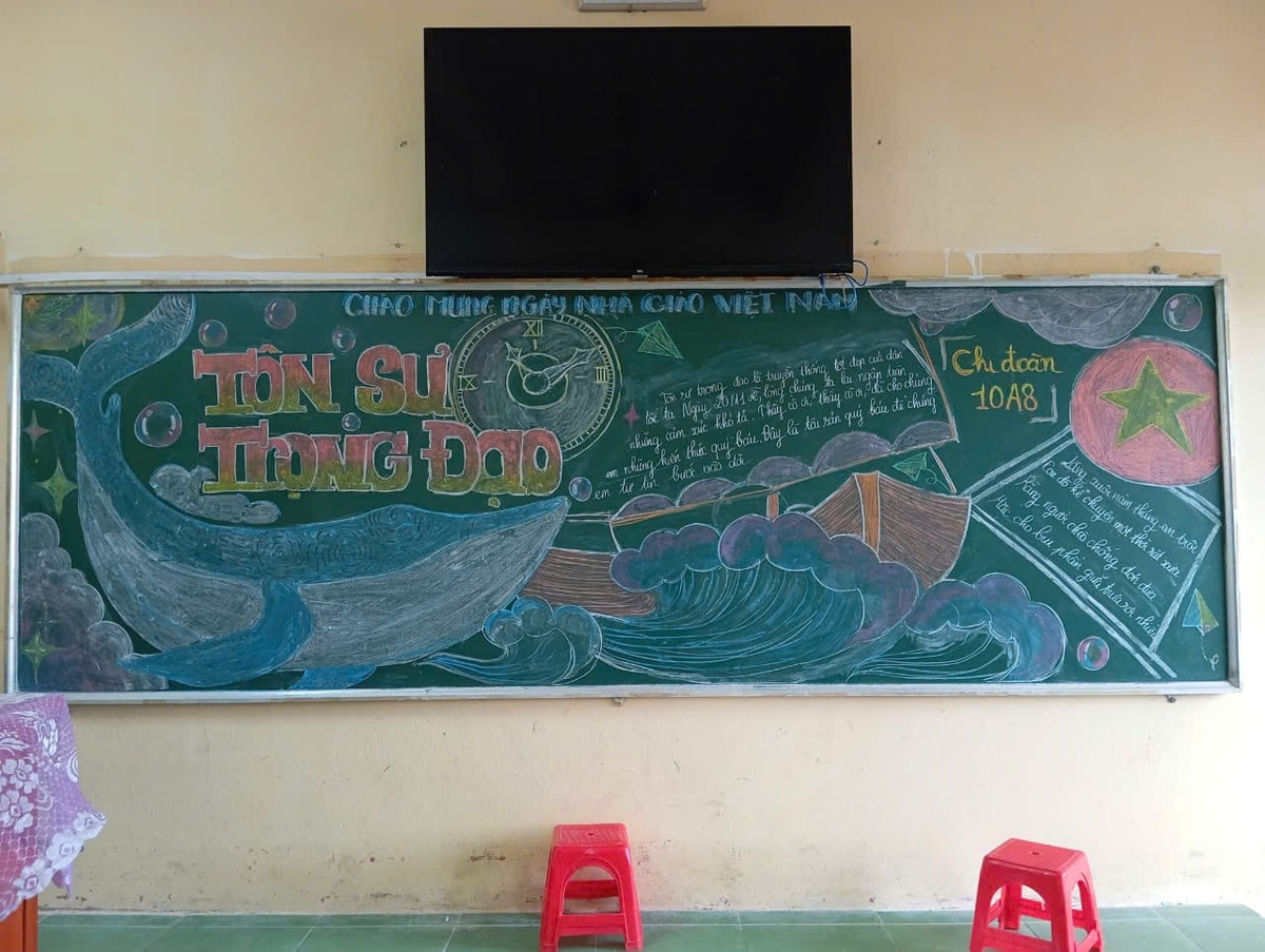 Khoảng thời gian các em học sinh tạo nên tác phẩm báo bảng cũng sẽ góp phần làm nên những kỷ niệm tuổi học trò đáng nhớ sau này. (Ảnh: Truyền thông Tiên Hưng)