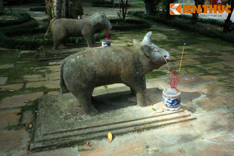 Cặp tượng tê giác ở lăng mộ vua Lê Thái Tổ được tạc từ đá nguyên khối, dáng đứng, mang những đường nét chạm khắc mềm mại, đơn giản.