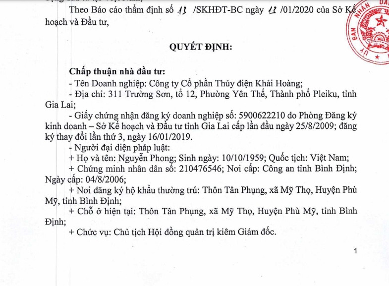 Hồ sơ Cty Khải Hoàng nhiều sai phạm tại Nhà máy thủy điện Ia Glae 2 Ho so Cty Khai Hoang nhieu sai pham tai Nha may thuy dien Ia Glae 2