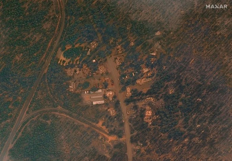 Còn đây là khung cảnh tiêu điều ở Canyondam ngày 8/8/2021 khi đám cháy Dixie hoành hành.