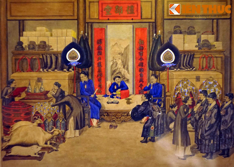 Bộ Lễ giữ việc lễ nghi, tế tự, khánh tiết, yến tiệc, trường học, thi cử, áo mũ, ấn tín, phù hiệu, chương tấu, biểu văn, sứ thần cống nạp, các quan chầu mừng, tư thiên giám, thuốc thang, bói toán, tăng lục, đạo lục, giáo phường, đồng văn nhã nhạc.