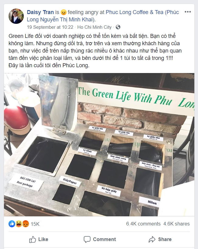 Phúc Long bị tố "làm màu", lừa dối người tiêu dùng vì phân loại rác "giả tạo" Phuc Long bi to