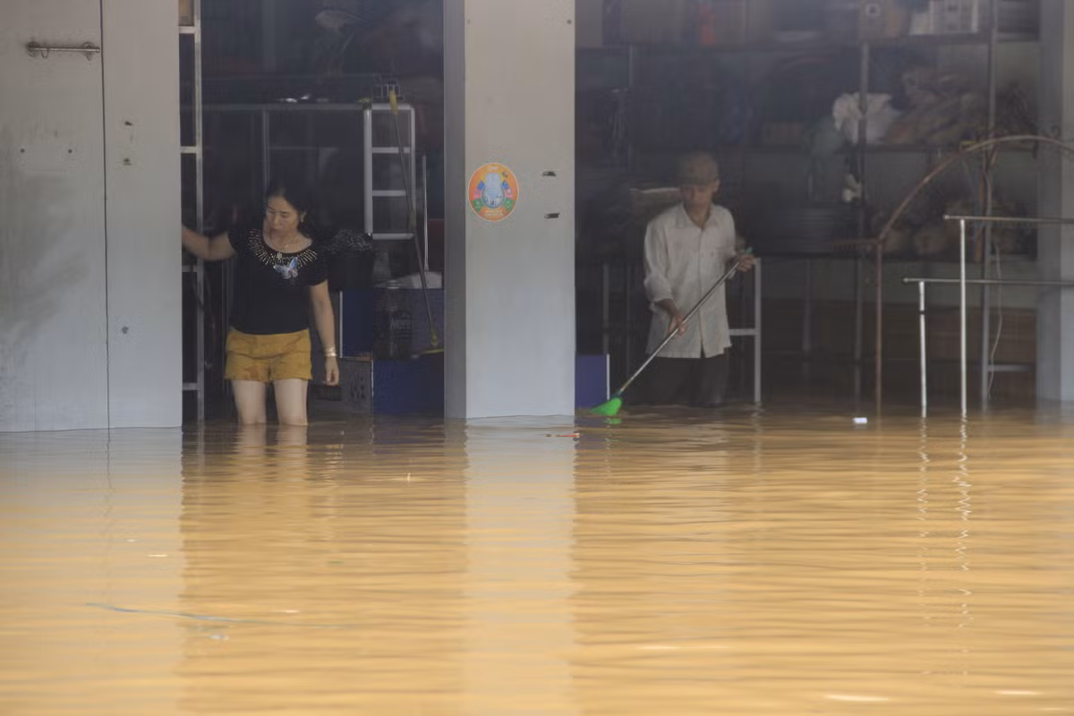 Người dân phải thường xuyên dọn vệ sinh, tránh rác thải, cây cối theo nước lũ chảy vào nhà.