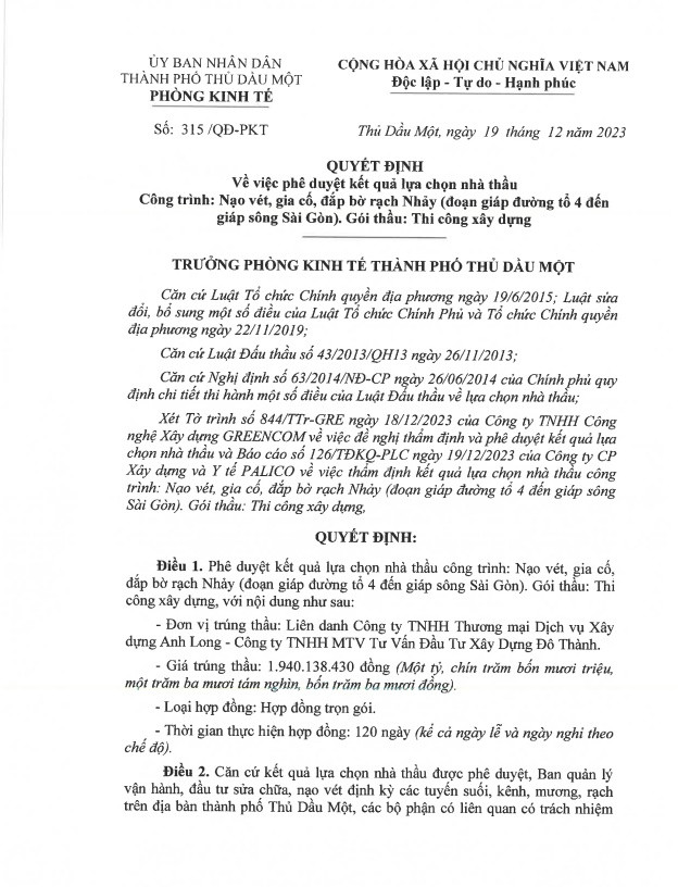Bình Dương: Gói xây lắp hơn 2 tỷ tại phường An Tây về tay ai? - Hình 2 Binh Duong: Goi xay lap hon 2 ty tai phuong An Tay ve tay ai?-Hinh-2