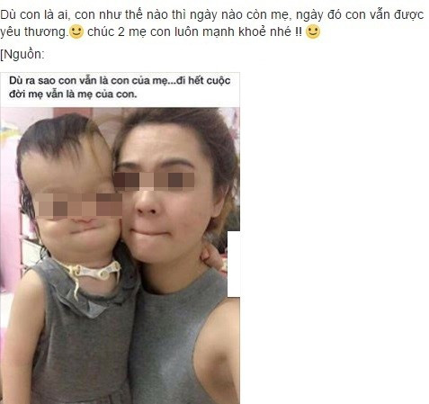 Bức ảnh người mẹ trẻ bên con gái thiếu may mắn. Ảnh chụp màn hình.