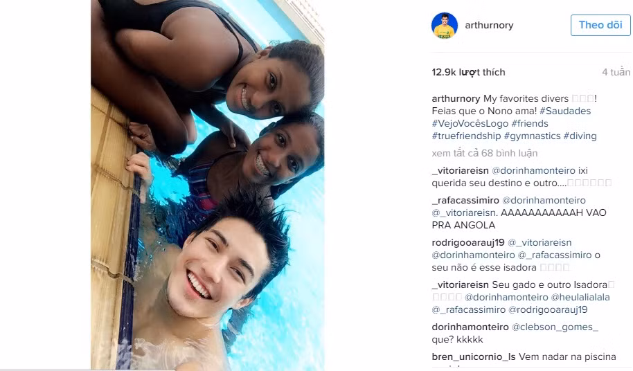 Là một trong những hot boy Olympic Rio 2016 hàng đầu của đội tuyển Brazil, xung quanh Arthur Mariano đều là những bóng hồng xinh đẹp và rất tài năng. Nhưng có lẽ anh chàng vẫn còn muốn tập trung theo đuổi sự nghiệp nên hiện còn đang độc thân.