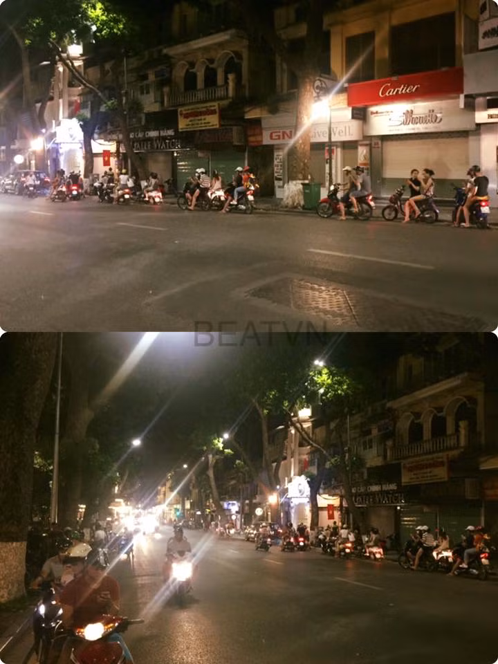 Đây là bức ảnh đăng tải trên fanpage Beat thời điểm 0h15 phút 9/8, khu vực Bờ Hồ vẫn còn rất đông thanh niên, người đi xe máy, người ngồi trên xe điện đứng dừng lại thành một nhóm đông. Để ý kỹ có thể thấy hầu như tất cả mọi người đều đang sử dụng điện thoại. Hình ảnh này đủ cho thấy sức nóng và độ lan tỏa của game Pokemon Go trên điện thoại đang làm điên đảo cộng đồng giới trẻ Việt thời gian gần đây.