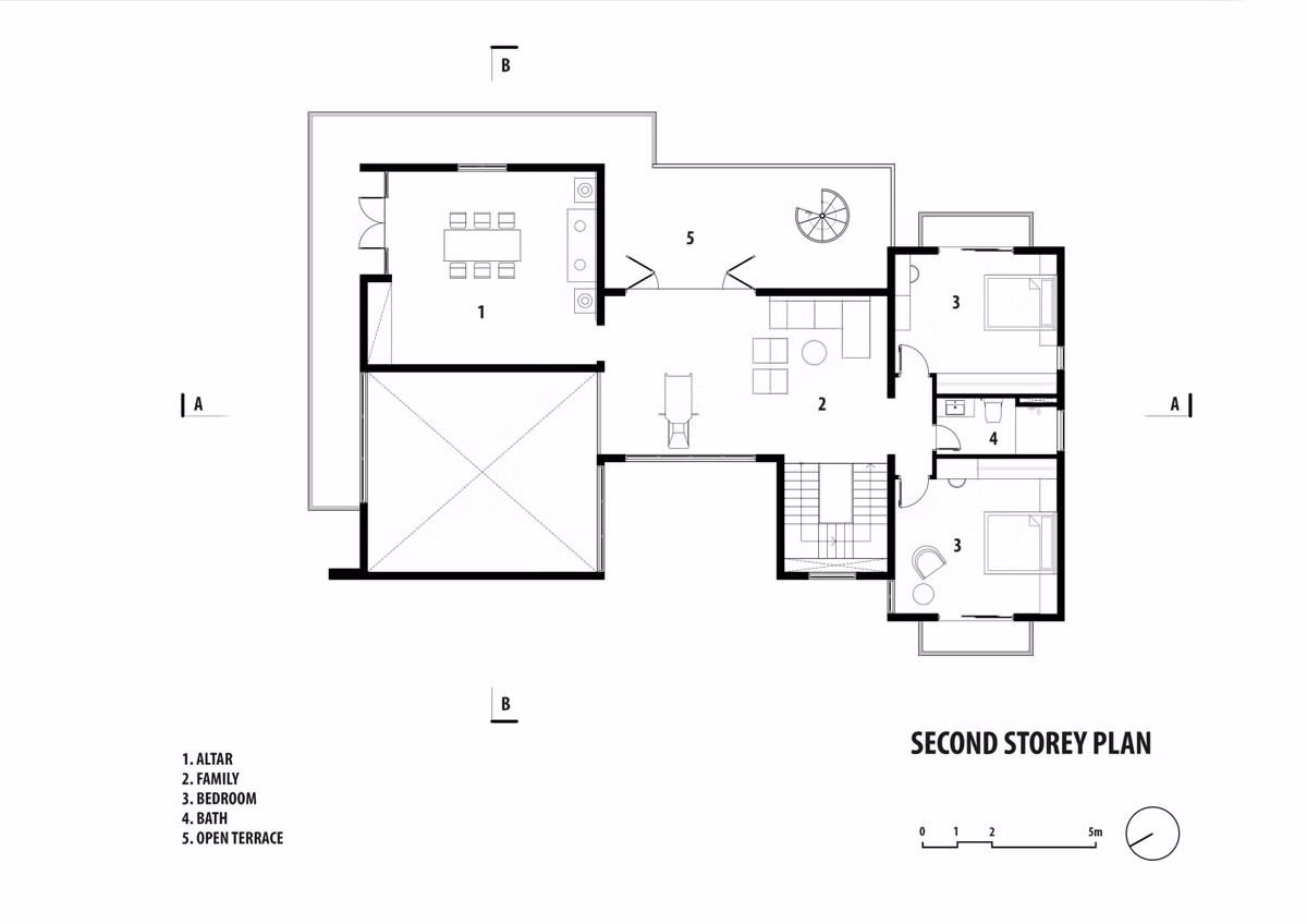 Mặt bằng tầng hai.