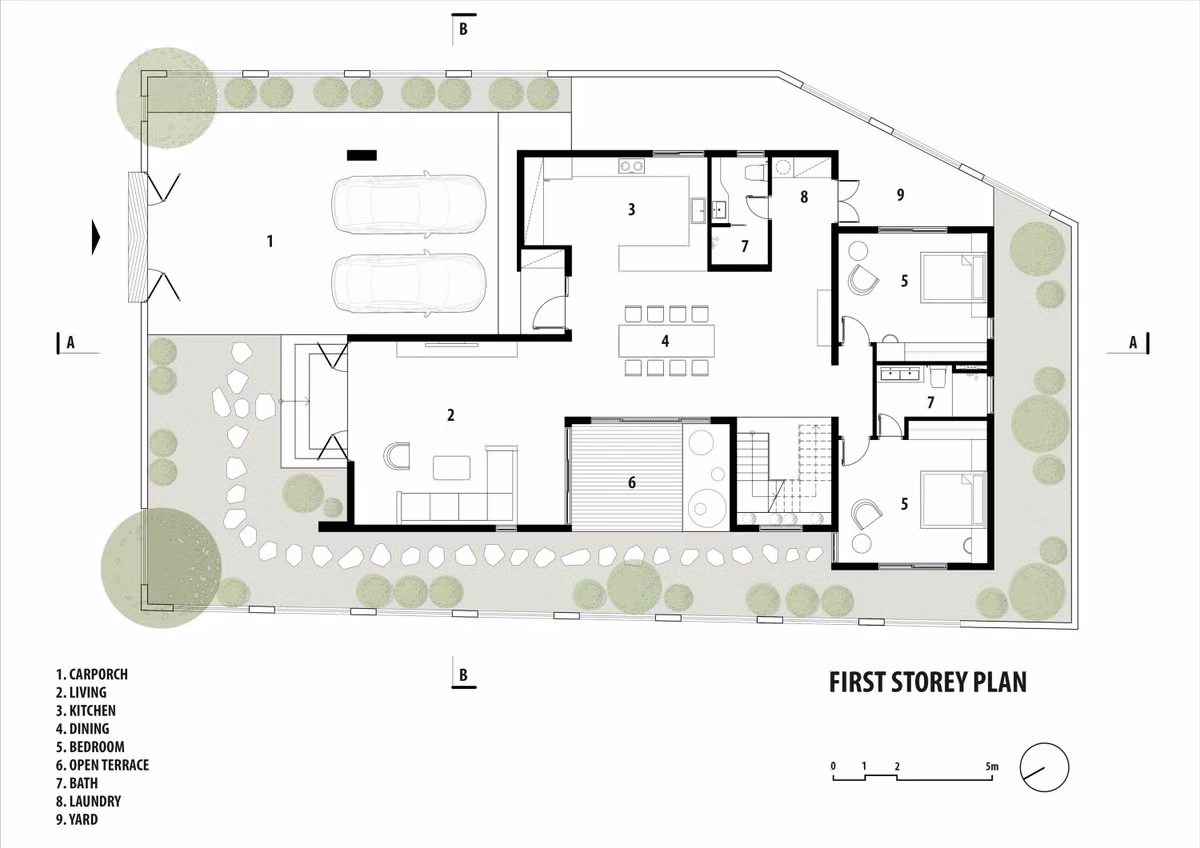 Mặt bằng tầng một. 