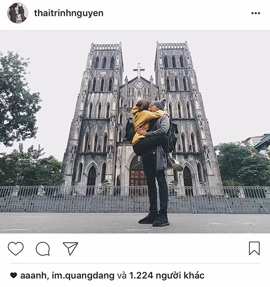 Vu cong Quang Dang yeu Thai Trinh, lo anh hon nhau