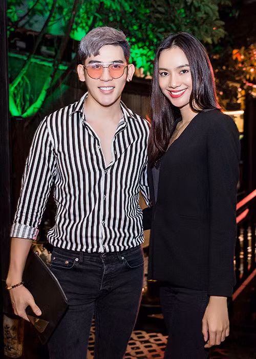Người mẫu Minh Trung và Kiều Diễm chụp ảnh chung tại sự kiện.