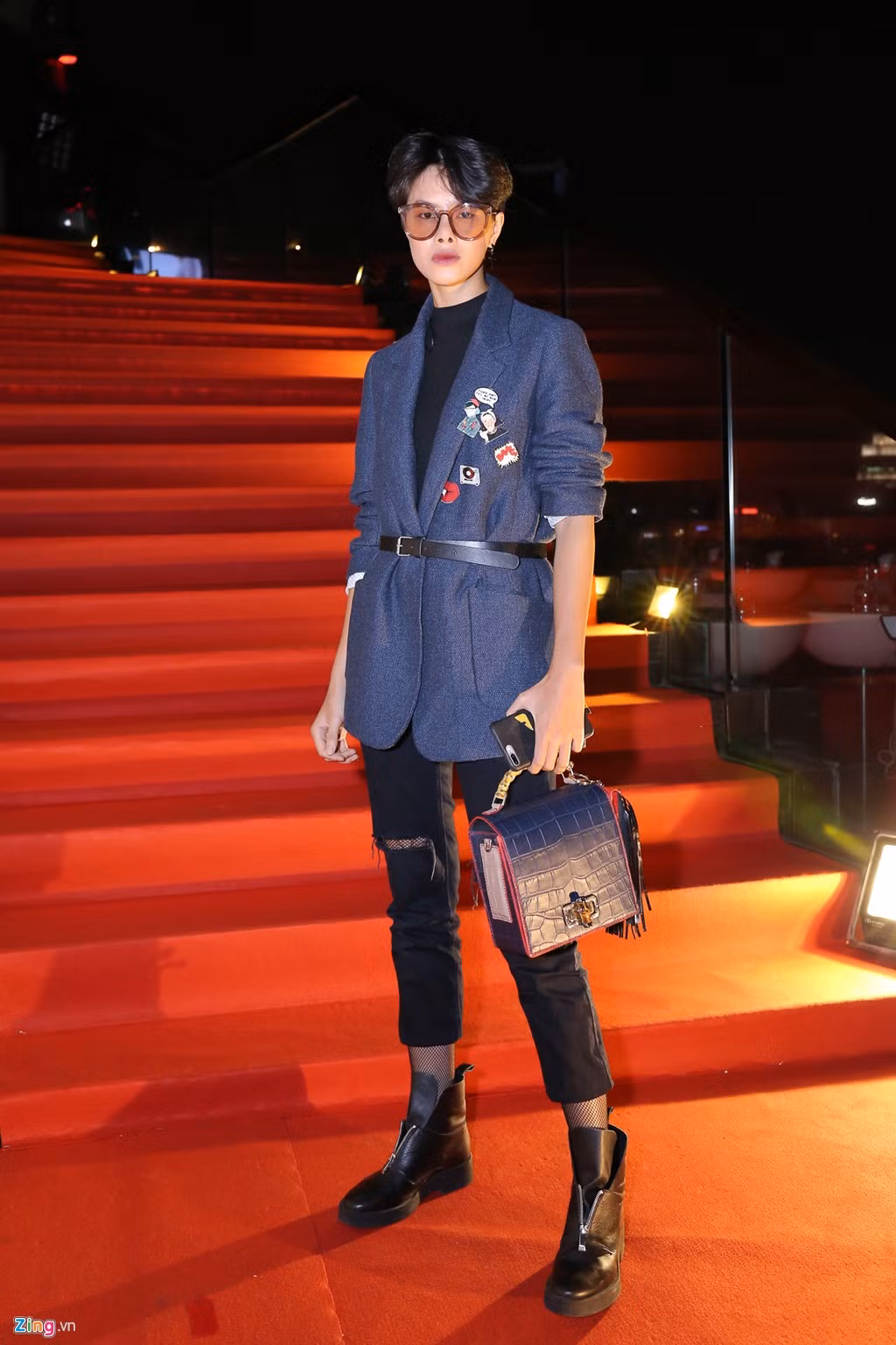 Hà Đỗ chọn phong cách tomboy khi đến dự tiệc mừng Coco Rocha tới Việt Nam.