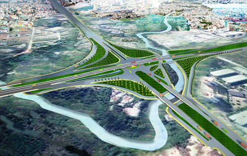 Phối cảnh cầu vượt, hầm chui tại nút giao Mỹ Thuỷ có vốn đầu tư hơn 800 tỷ đồng.