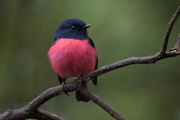 Chim Pink Robin có tên khoa học là Petroica Rodinogaster, loài " quái chim" này thu hút nhờ phần lông ở vùng bụng có màu hồng rực rỡ, được ví như sự phối hợp thời trang ăn ý.