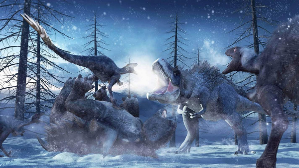 Một cuộc trỗi dậy bí ẩn từ lòng đất: hàng loạt núi lửa phun trào, đủ để tạo ra các sol khí lưu huỳnh làm chệch hướng ánh sáng Mặt trời. Nó cũng khiến carbon dioxit và các đám mây tro bụi nhiều tới mức làm chắn bớt ánh sáng gây hiệu ứng ngược.