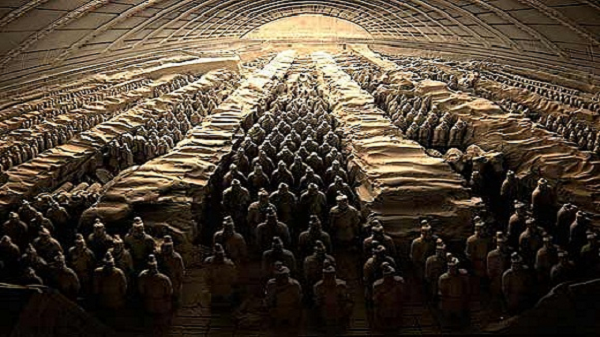 Các nhà khoa học khẳng định, crôm được tìm thấy trên bề mặt các vũ khí bằng đồng xuất phát từ lớp sơn mài giàu crôm được các nghệ nhân thời đó phết lên các tượng đất nung và các bộ phận của vũ khí. Họ không hề có ý định dùng crôm cho mục đích bảo quản.