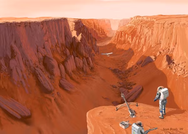 Valles Marineris cắt ngang qua sao Hỏa giống như Grand Canyon cắt ngang Mỹ dù kích thước chúng khác nhau. Sự khác biệt lớn giữa cả hai là Grand Canyon hình thành khi sông Colorado xói mòn đá, trong khi Valles Marineris được cho là xuất hiện do sự trôi dạt của các mảng kiến tạo.