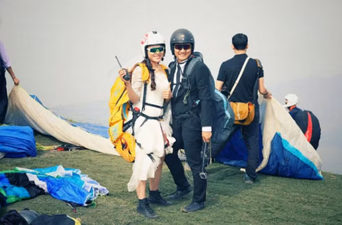 Cô dâu chú rể cho biết đám cưới của họ từ lúc lên ý tưởng đến ngày thực hiện chỉ vỏn vẹn có 3 ngày, dưới sự trợ giúp của nhiều bạn bè trong câu lạc bộ. Ảnh: Tổng hợp