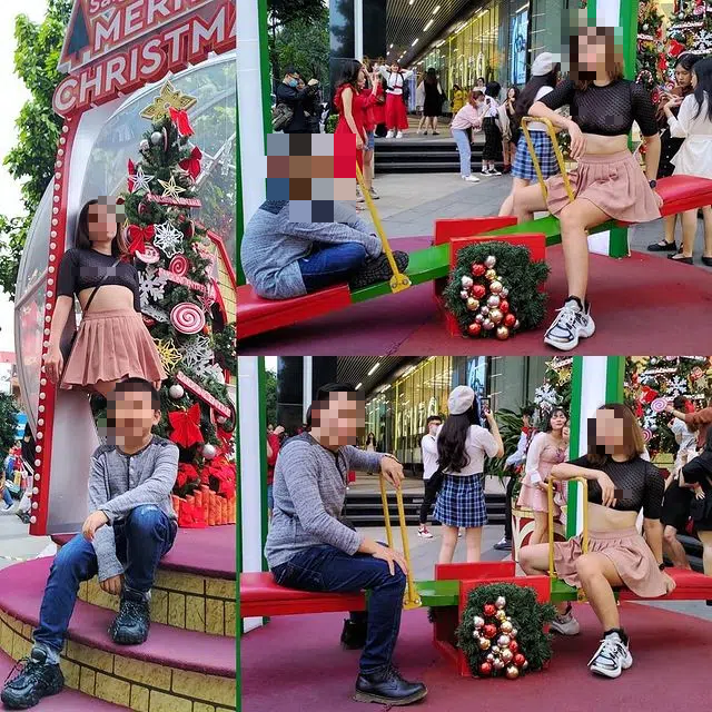 Theo tìm hiểu, đó là chị L.B.C (đến từ TP.HCM). Chị C. được biết đến qua loạt ảnh "thả rông" vòng 1 dạo phố thời gian qua. Không chỉ diện như vậy đến nhà hàng, quán cà phê,... chị còn mặc đến cả chốn linh thiêng như đền Ngọc Sơn.