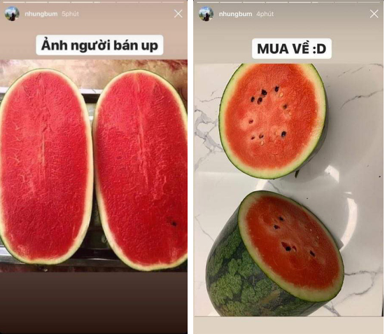 Không chỉ "toang" khi mua quần áo, đặt đồ ăn trên mạng cũng nguy hiểm không kém. Bạn gái cầu thủ Văn Toàn đã mua dưa hấu trên mạng, nhưng nào ngờ khi nhận được sản phẩm thì đây cũng chỉ là loại dưa bình thường, có thể mua ở bất cứ đâu, chẳng có gì là đặc biệt