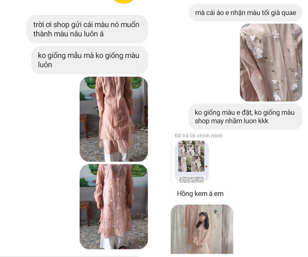 Mặc dù đã nhờ nhân viên tư vấn kỹ càng và bỏ ra số tiền không nhỏ để mua, thế nhưng cô gái này lại nhận về sản phẩm nhìn "chán không buồn mặc". Ảnh: Chụp màn hình