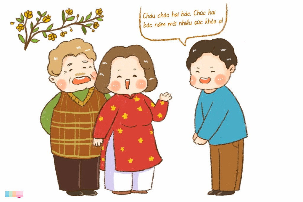 Khi đến chúc Tết, chúng ta nên chào hỏi để thể hiện sự tôn trọng với người đối diện.